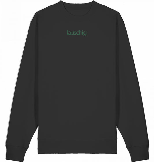 lauschig sweater green logo