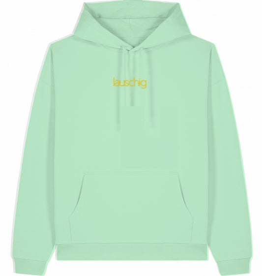 lauschig hoodie oversized yellow logo