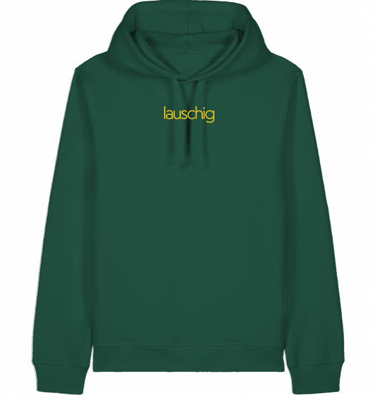 lauschig hoodie yellow logo