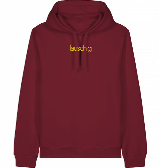 lauschig hoodie yellow logo