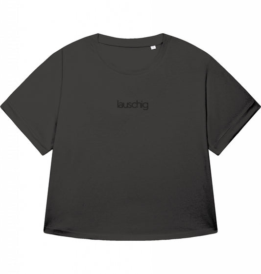 lauschig female shirt black logo