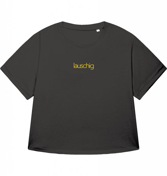 lauschig female shirt yellow logo