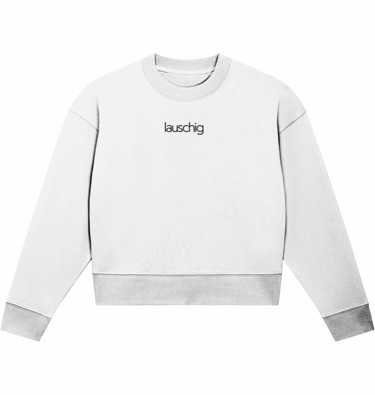 lauschig crop sweater black logo