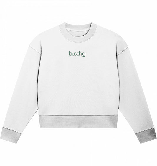 lauschig crop sweater green logo