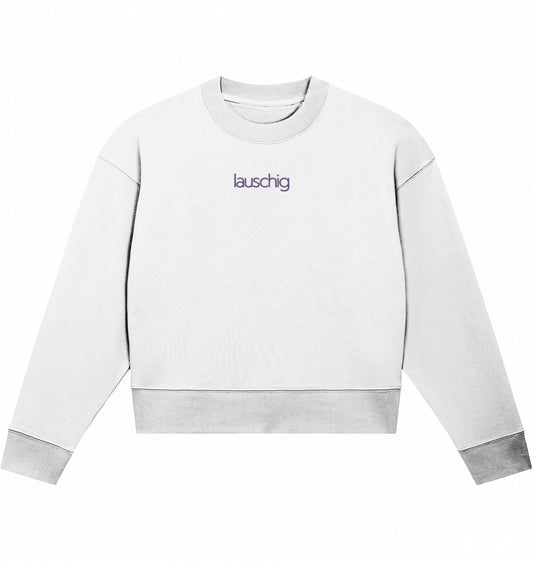 lauschig crop sweater purple logo