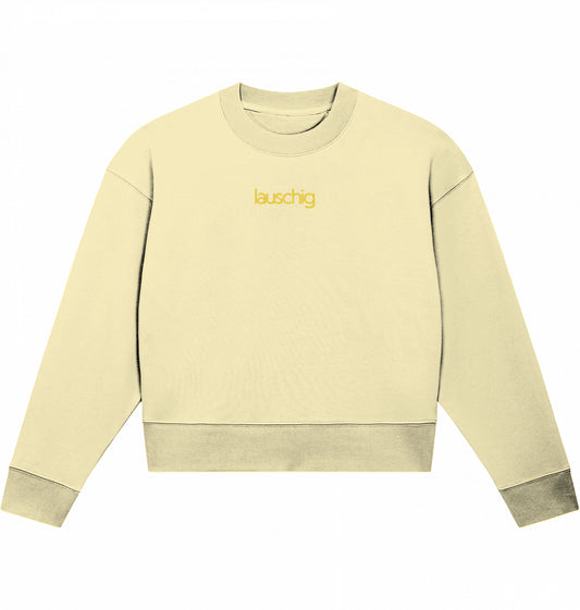 lauschig crop sweater yellow logo