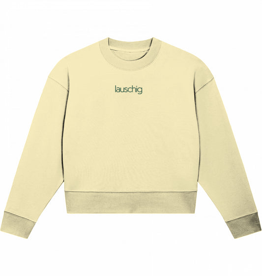lauschig crop sweater green logo